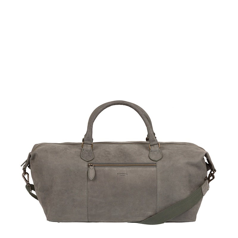 'Storey' Vintage Grey Leather Holdall