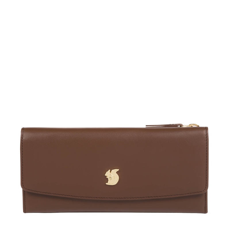 'Sugar' Ombr Chestnut Leather Tri-Fold Purse