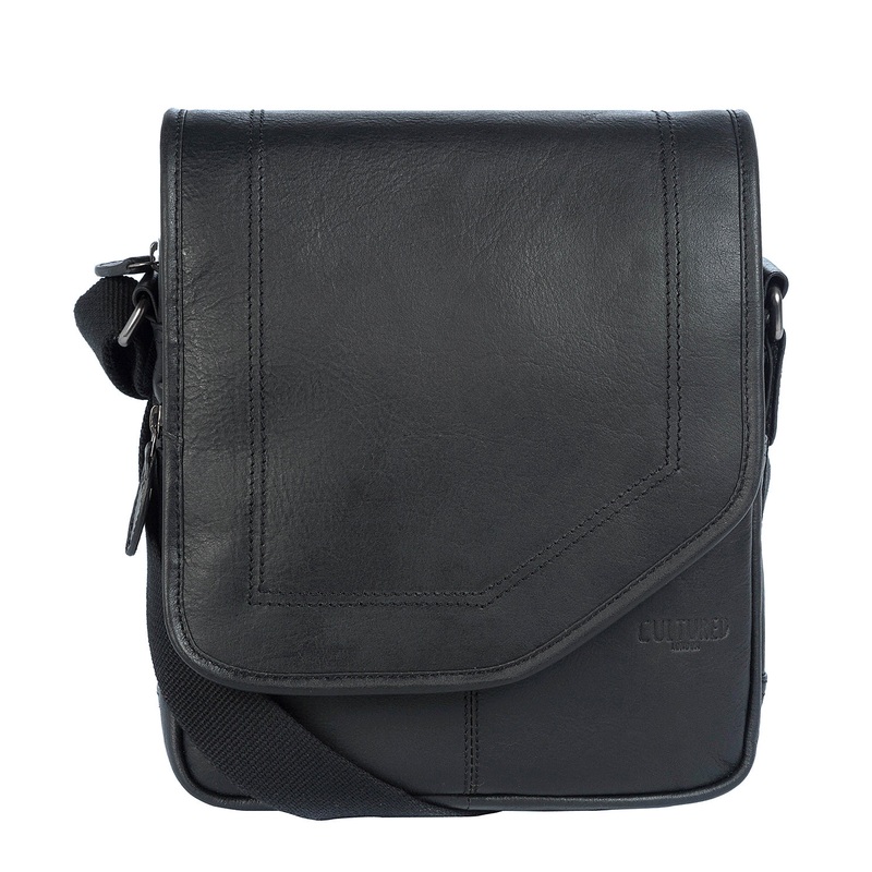 'Trip' Black Leather Despatch Bag