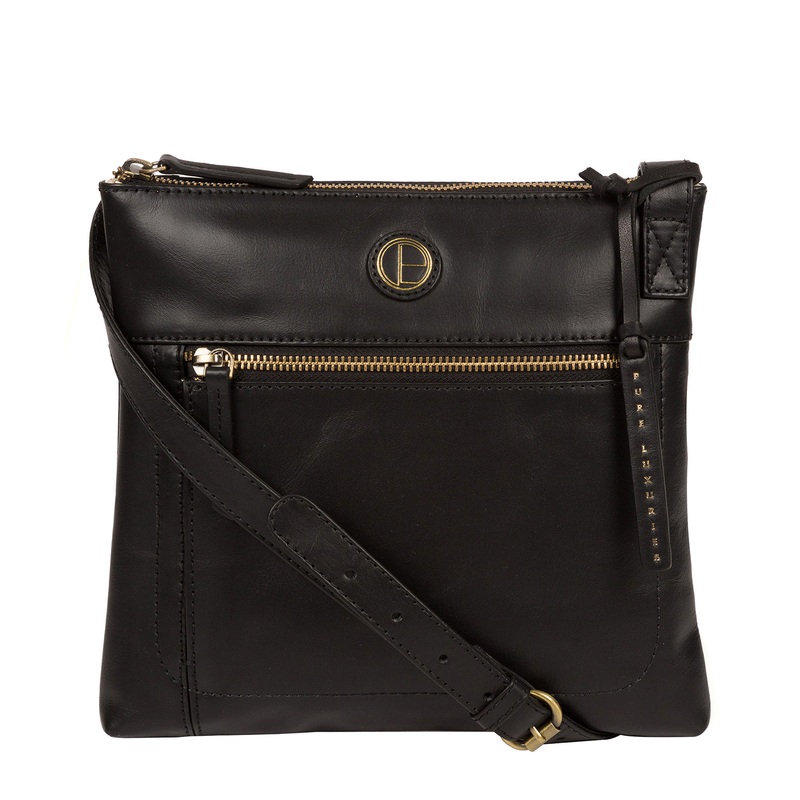 'Valley' Vintage Black Leather Cross Body Bag