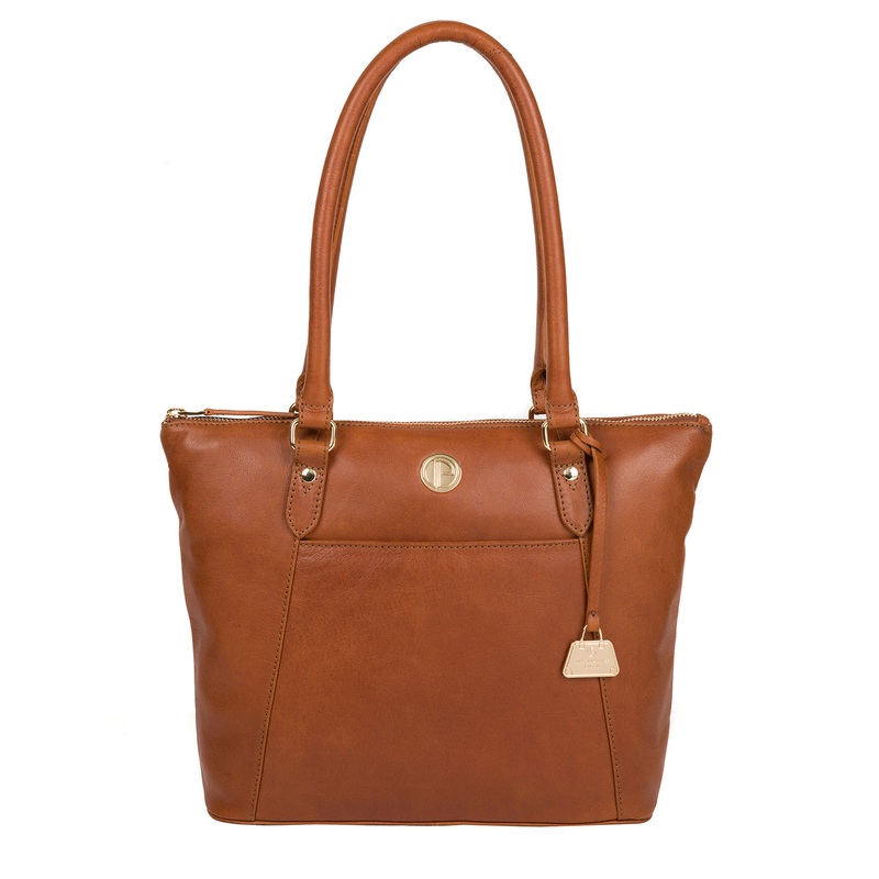 'Violet' Hazelnut Leather Tote Bag