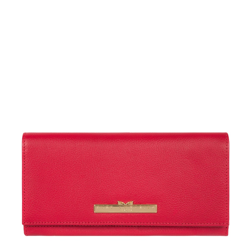 'Wren' Barbados Cherry Leather Tri-Fold Purse