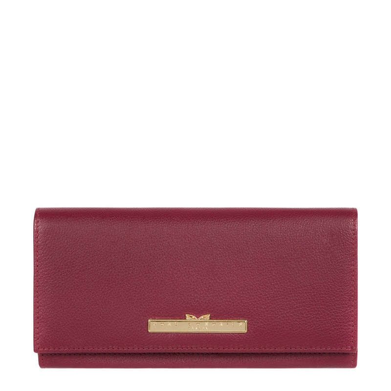 'Wren' Pomegranate Leather Tri-Fold Purse