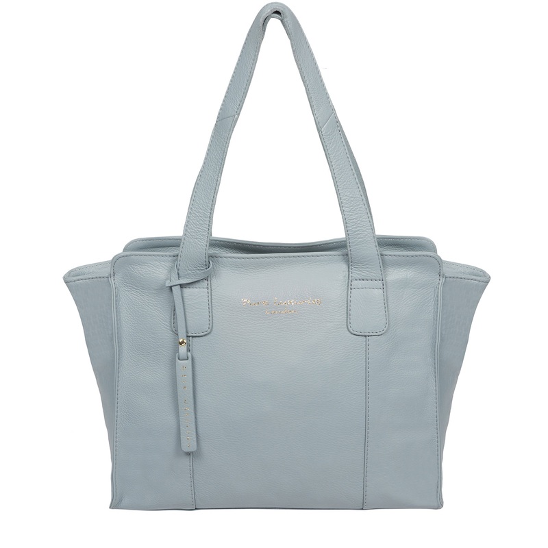 'Alexandra' Cashmere Blue Leather Handbag