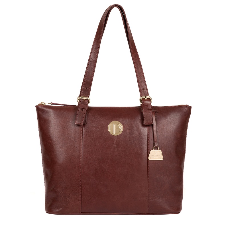 'Aster' Chestnut Leather Tote Bag
