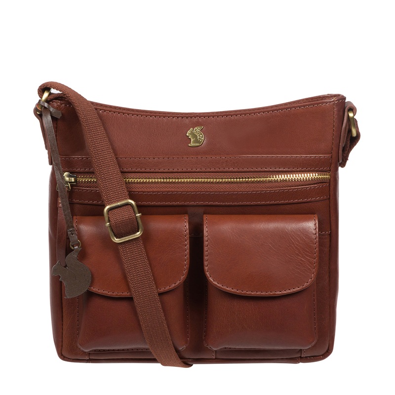 'Baby Bon' Conker Brown Leather Cross Body Bag