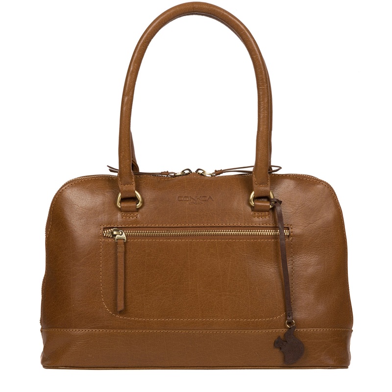 'Bailey' Dark Tan Leather Handbag