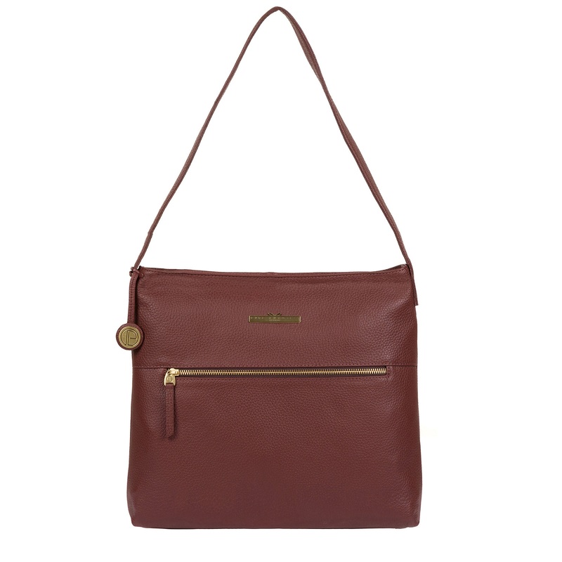 'Barbara' Port Leather Shoulder Bag