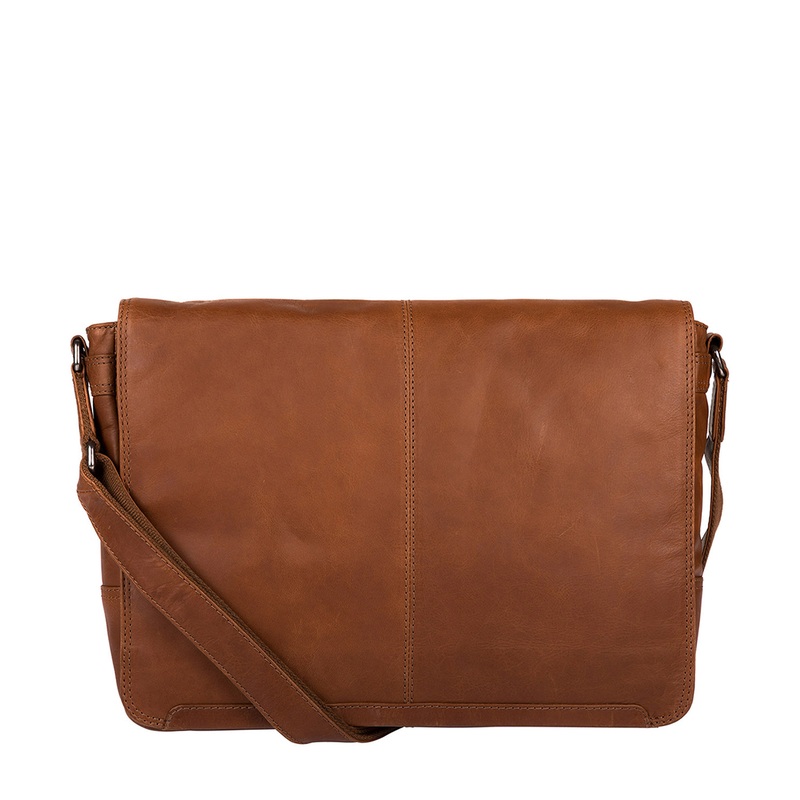 'Bermondsey' Whiskey Natural Leather Messenger Bag