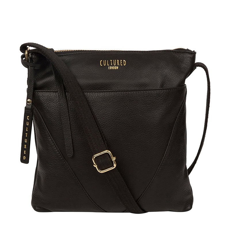 'Camden' Black Leather Cross Body Bag