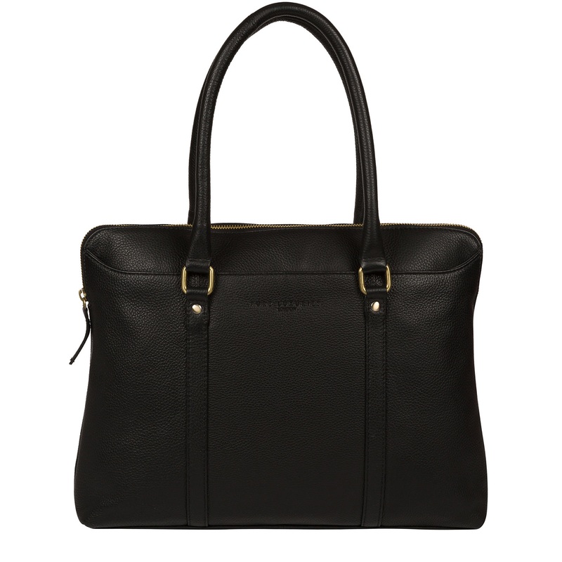 'Clio' Black Leather Workbag