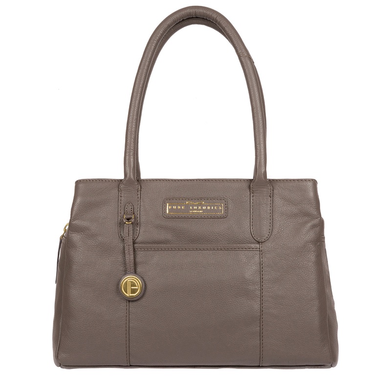 'Goldbourne' Grey Leather Handbag