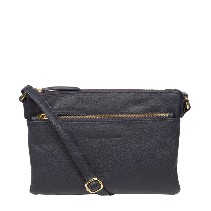 'Hannah' Navy Nappa Leather Cross Body Bag