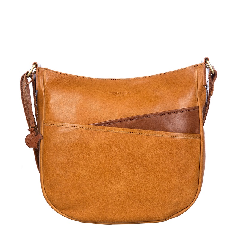 'India' Cognac & Conker Brown Handcrafted  Leather Bag