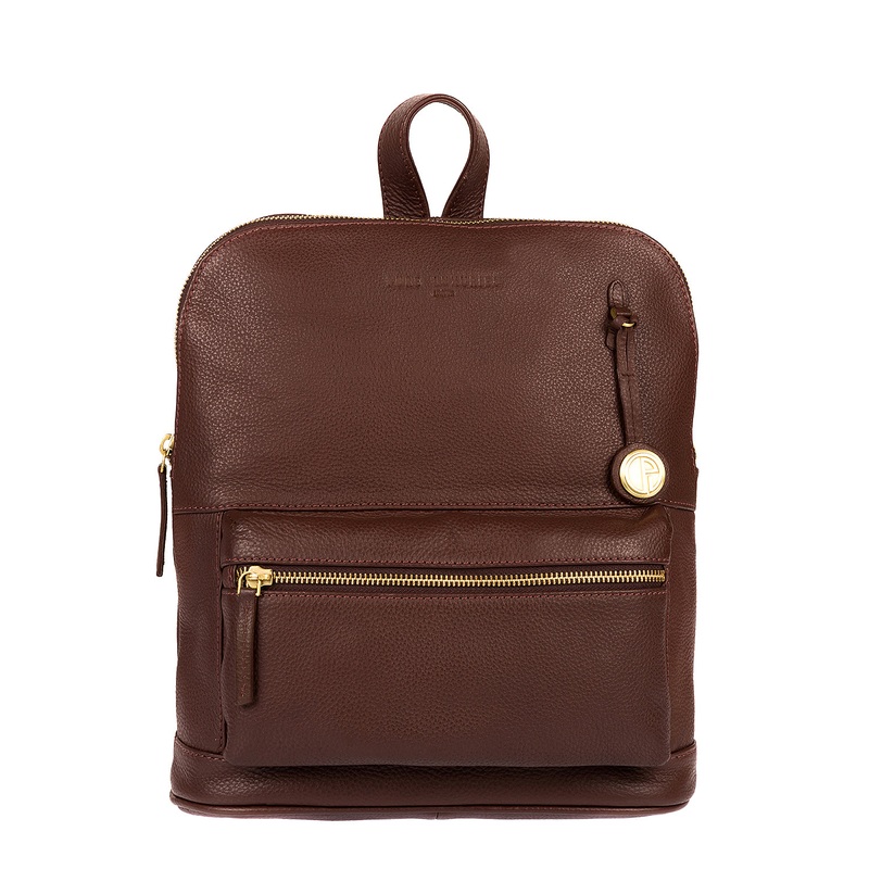 'Ingleby' Auburn & Gold-Coloured Detail Backpack