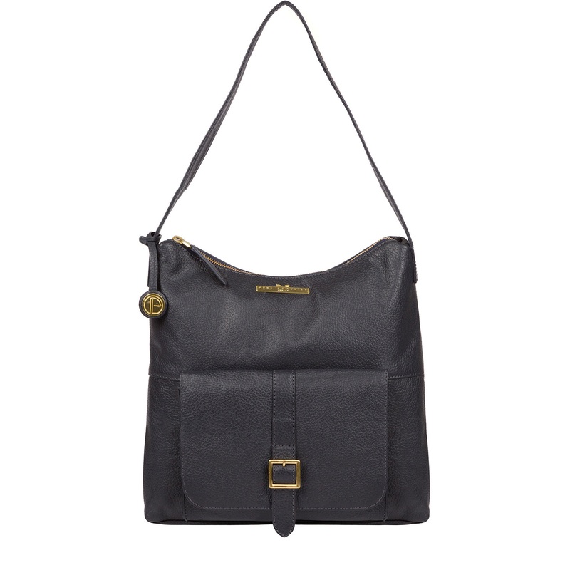 'Irena' Midnight Blue Leather Shoulder Bag