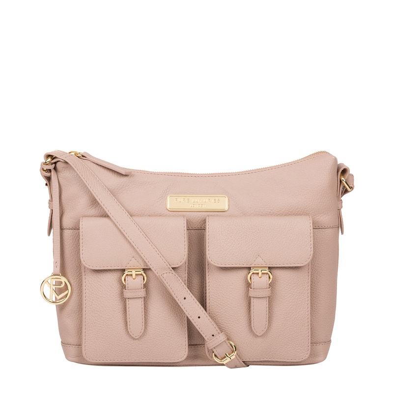 'Jenna' Blush Pink Leather Shoulder Bag