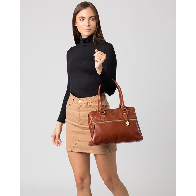 'Jolando' Cognac Fine Leather Handbag