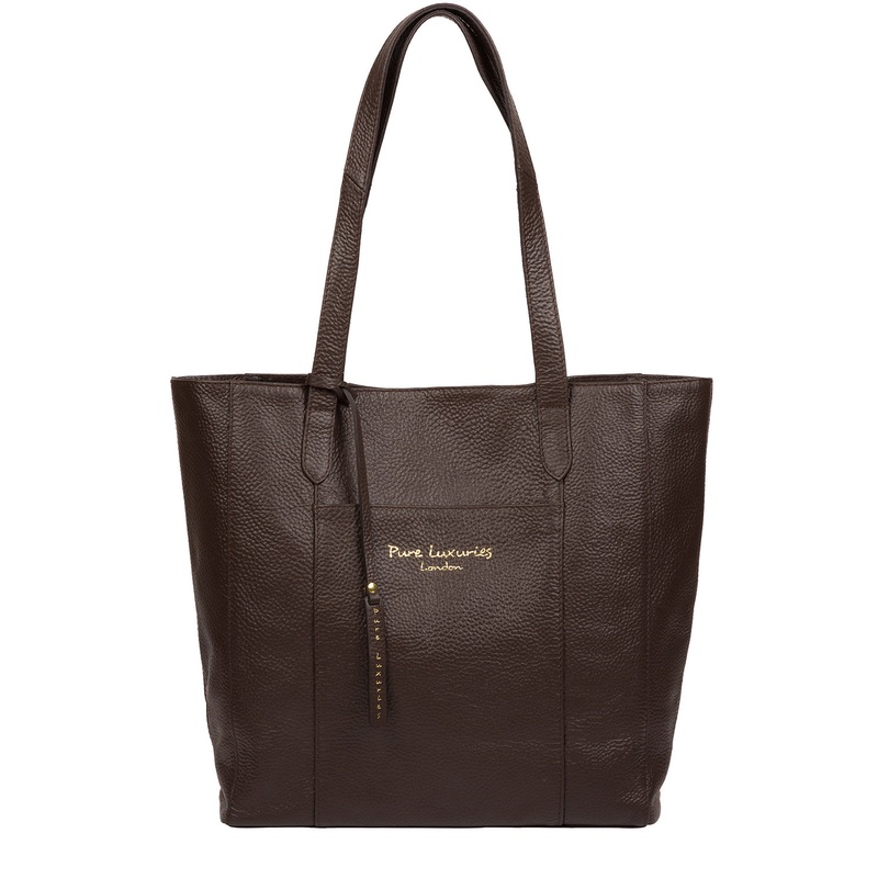 'Keisha' Chocolate Leather Tote Bag
