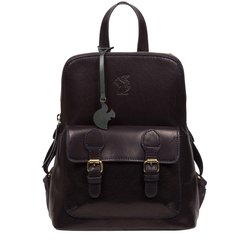 'Kendal' Navy Leather Backpack