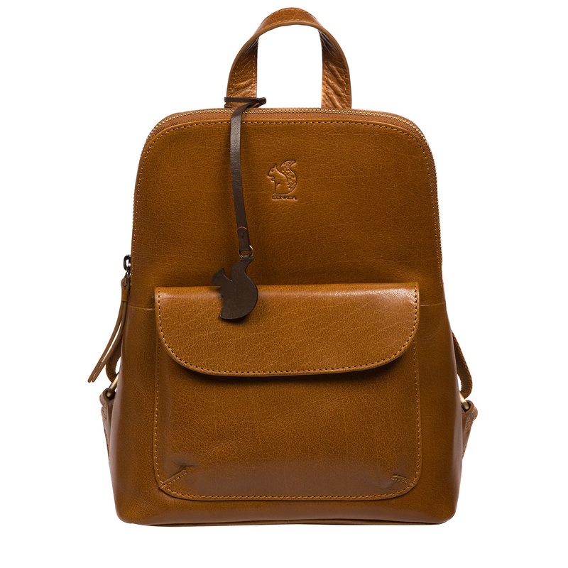 'Kerrie' Dark Tan Leather Backpack