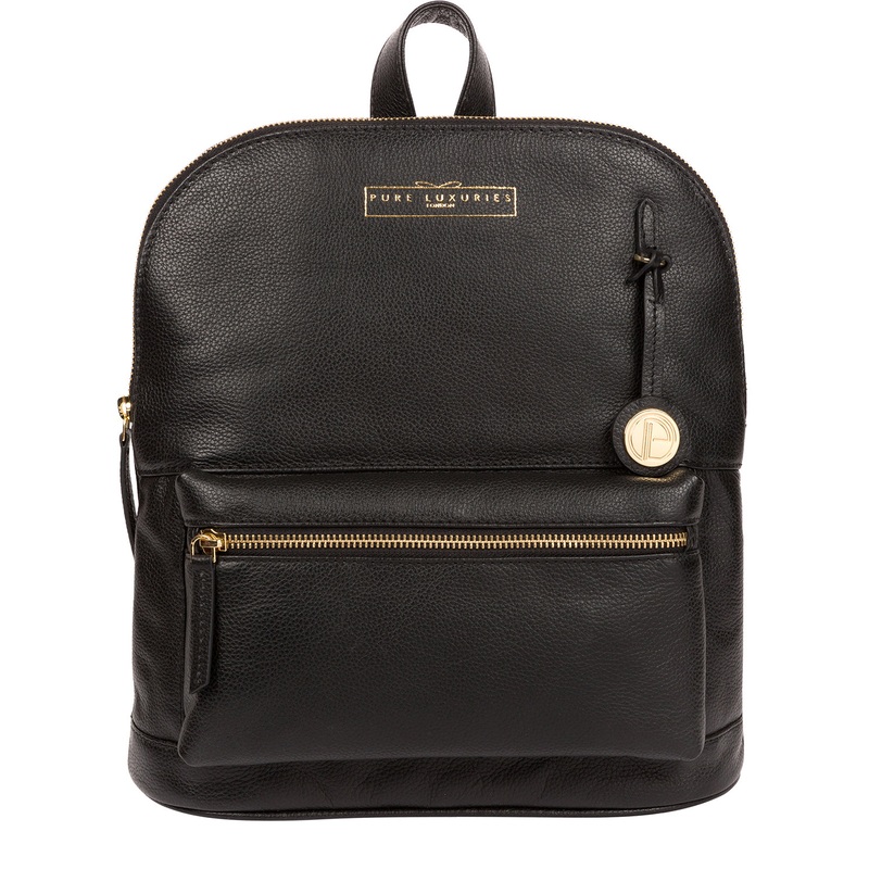 'Kinsely' Black Leather Backpack
