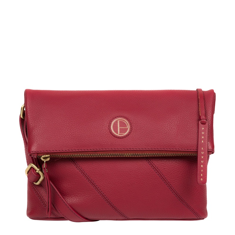 'Korin' Red Leather Cross Body Bag