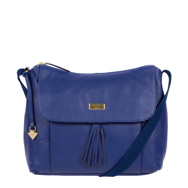 'Lily' Mazarine Blue Leather Cross Body Bag