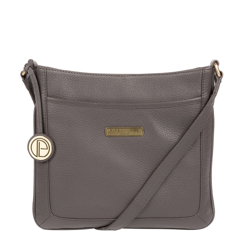'Linby' Grey Leather Cross Body Bag