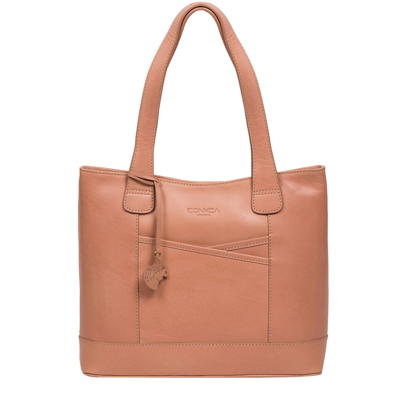 'Little Patience' Subtle Pink Leather Tote Bag