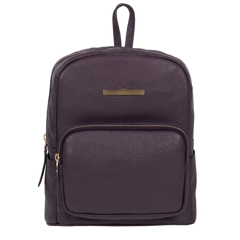 'Lois' Plum Leather Backpack