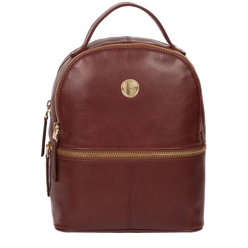 'Lunaria' Chestnut Leather Backpack