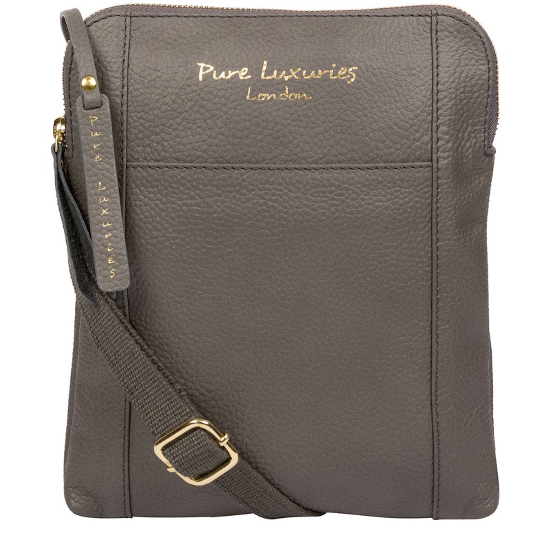 'Maisie' Grey Leather Cross Body Bag