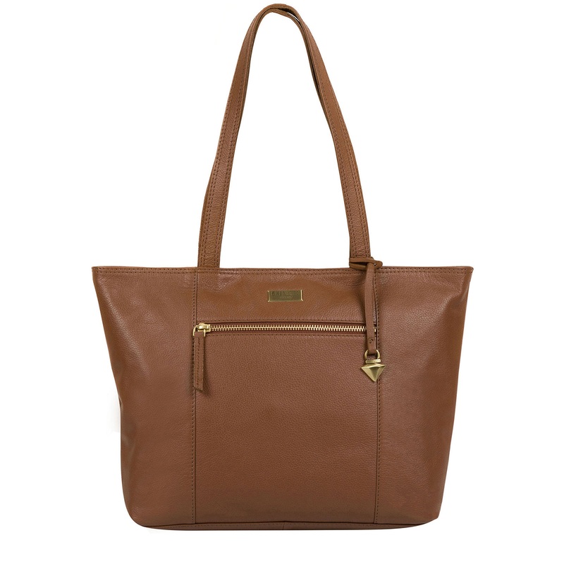 'Maya' Tan Leather Tote Bag