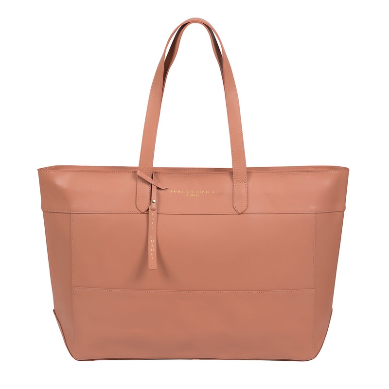 'Milton' Misty Rose Vegetable-Tanned Leather Extra-Large Tote Bag