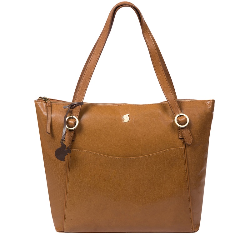 'Mondo' Dark Tan Leather Tote Bag