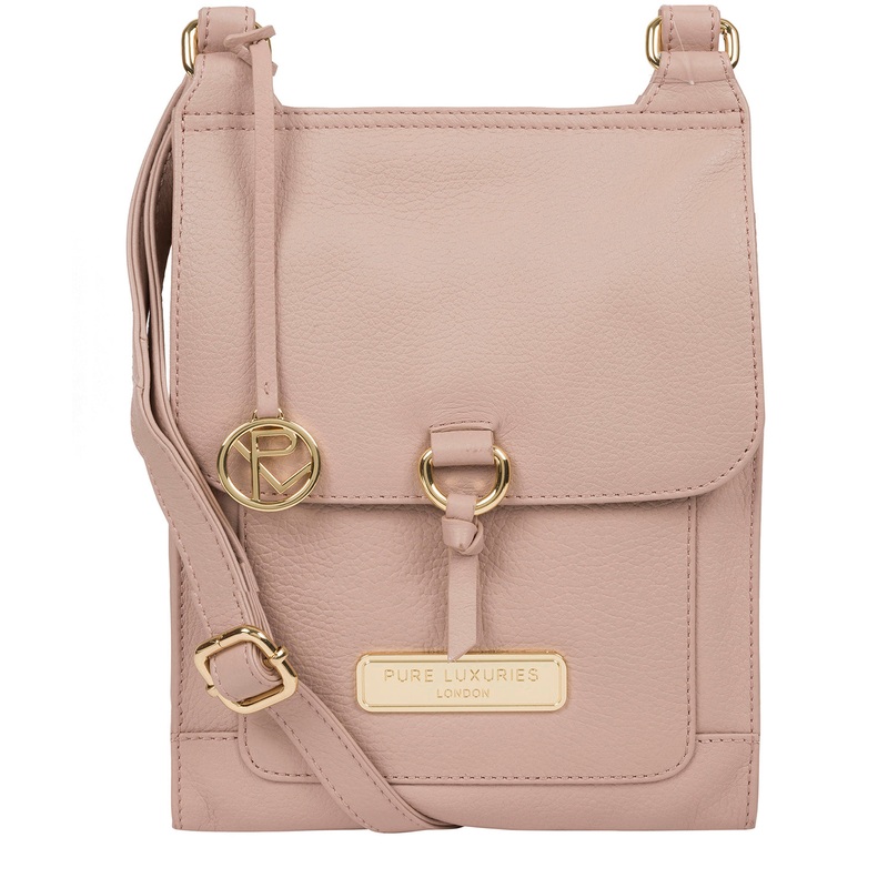 'Naomi' Blush Pink Leather Cross Body Bag