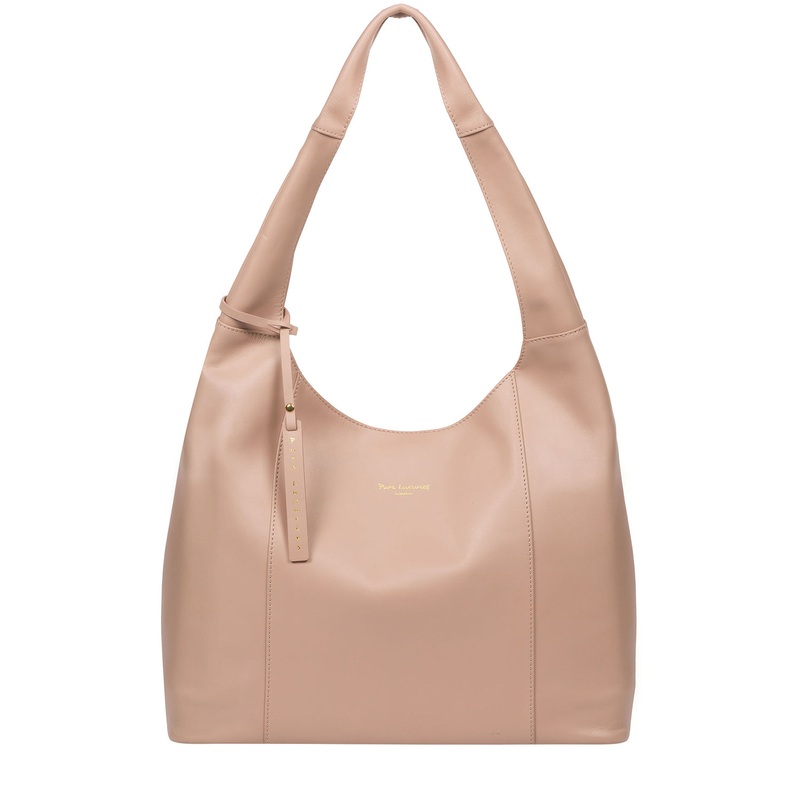 'Nina' Powder Pink Leather Shoulder Bag