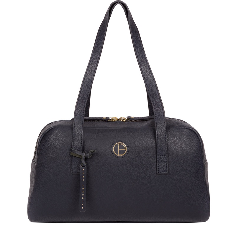 'Pitunia' Navy Leather Handbag