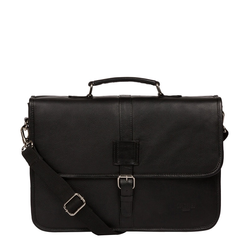 'Riley' Black Leather Workbag
