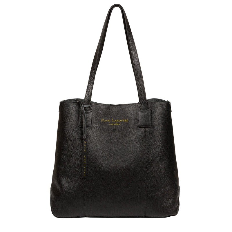 'Ruxley' Jet Black Leather Tote Bag