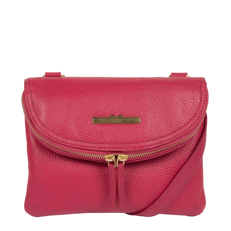 'Sheryl' Berry Leather Cross Body Bag