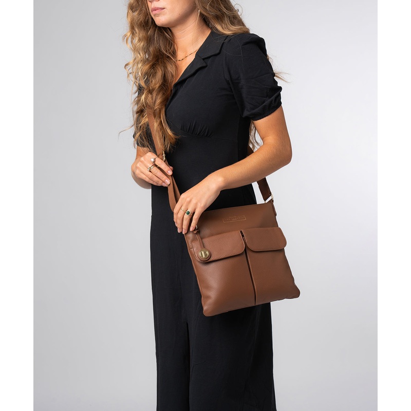 'Soames' Tan Leather Cross Body Bag