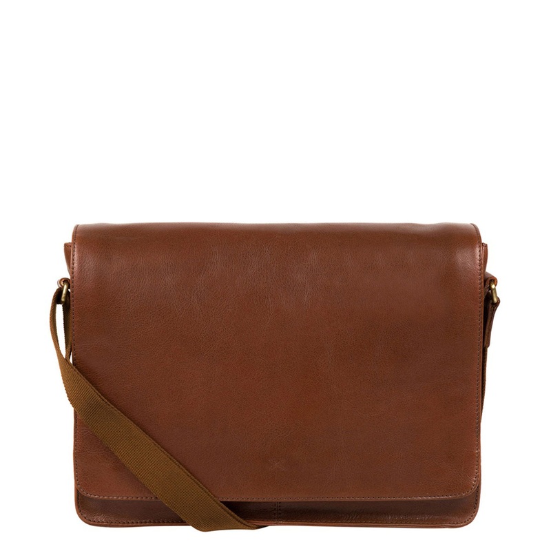 'Tom' Treacle Buffalo Leather Messenger Bag