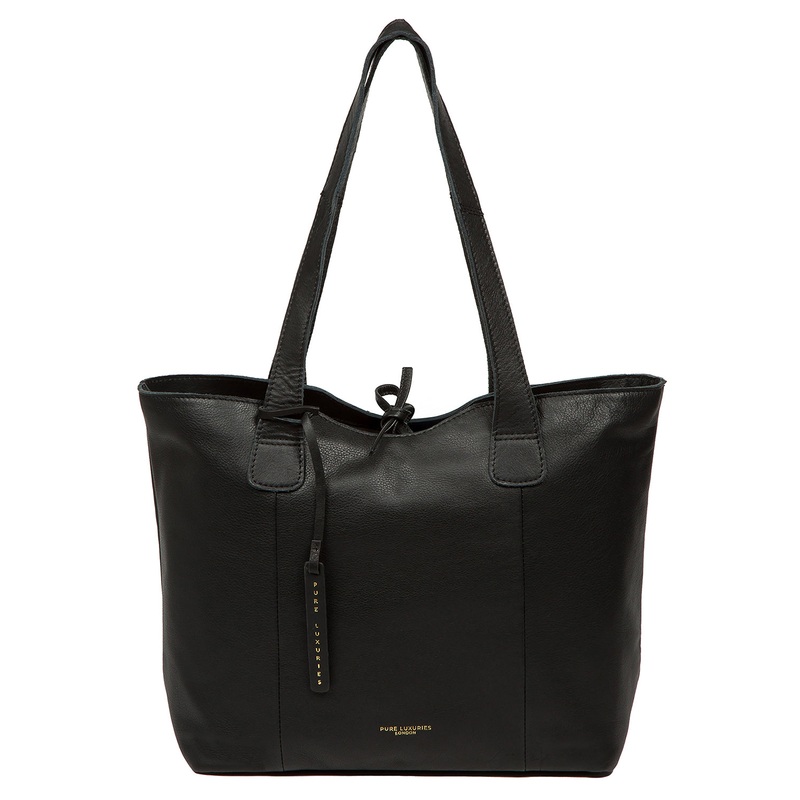'Windsor' Black Leather Tote Bag