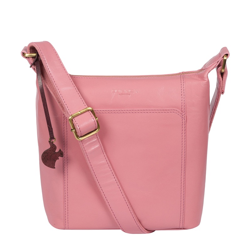 'Yasmin' Blush Leather Cross Body Bag