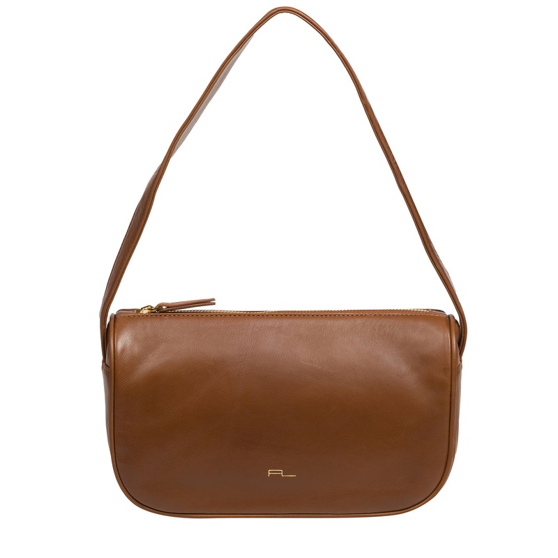 'Alicia' Chestnut Nappa Leather Grab Bag