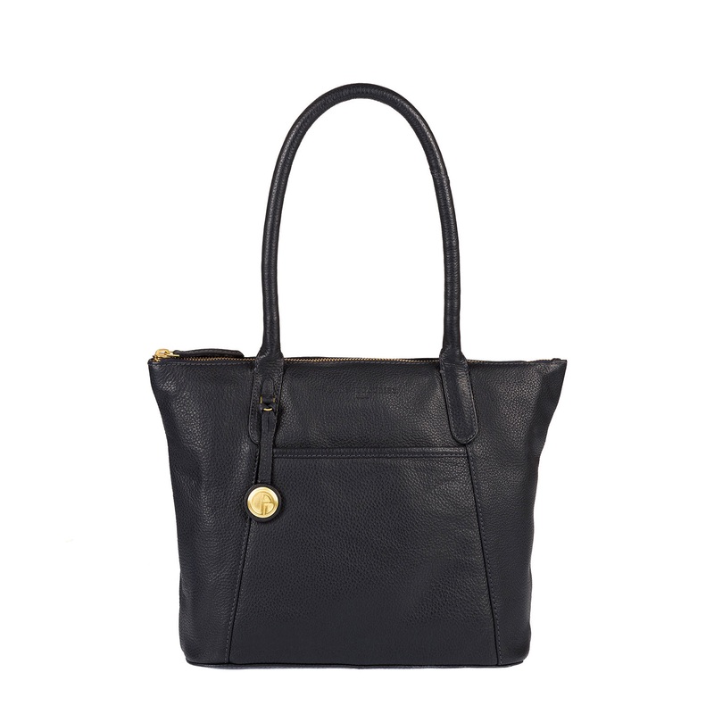 'Alnwick' Navy & Gold-Coloured Detail Small Tote