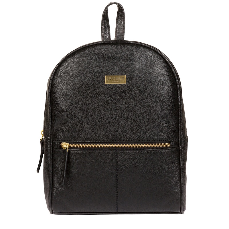 'Alyssa' Black Leather Backpack