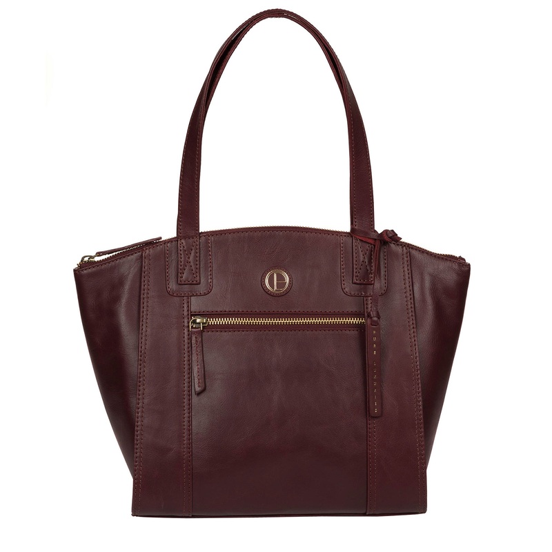 'Ashbourne' Burgundy Leather Tote Bag
